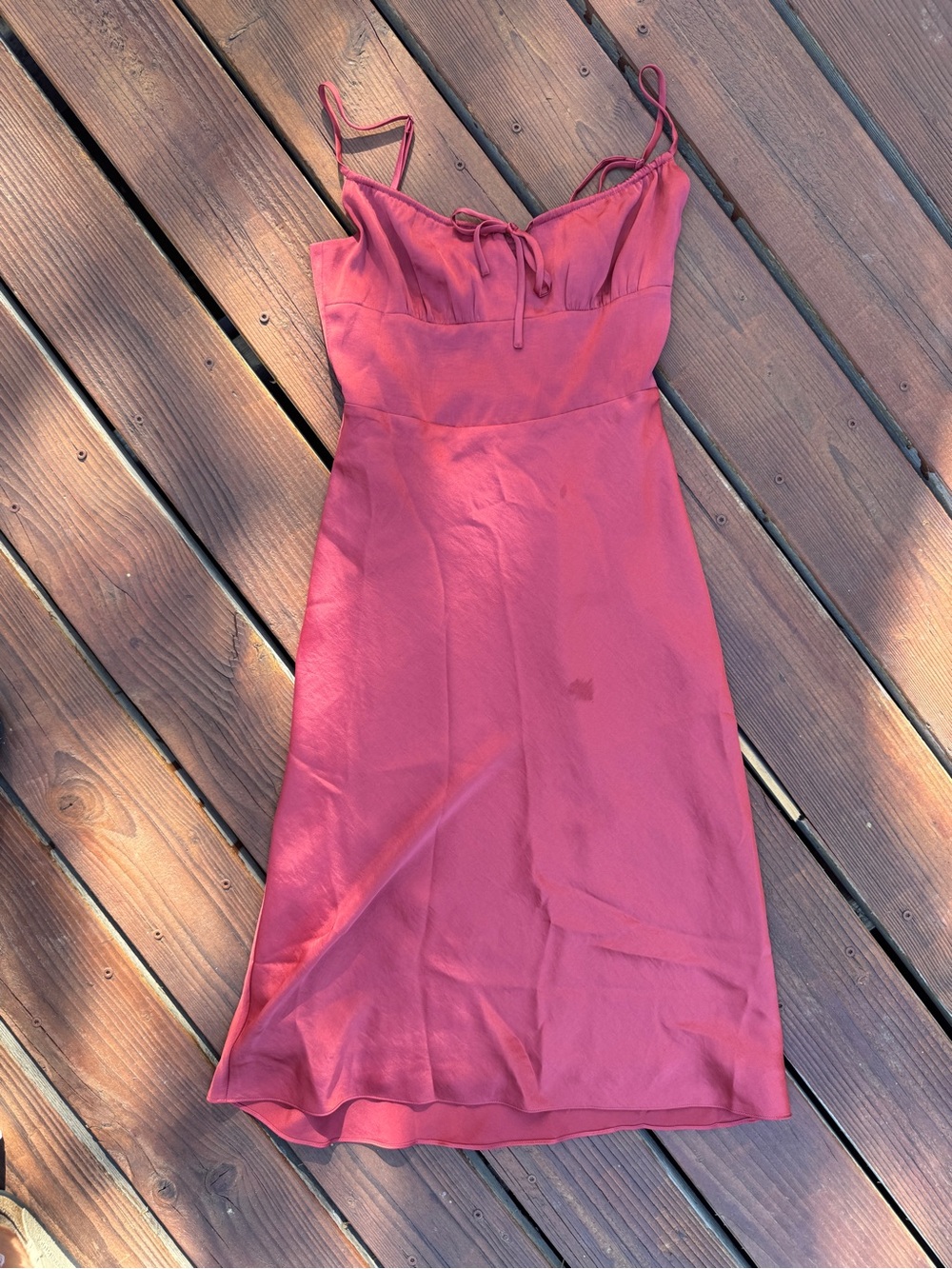 Wilfred Dusty Rose Slip Dress with Tie Front